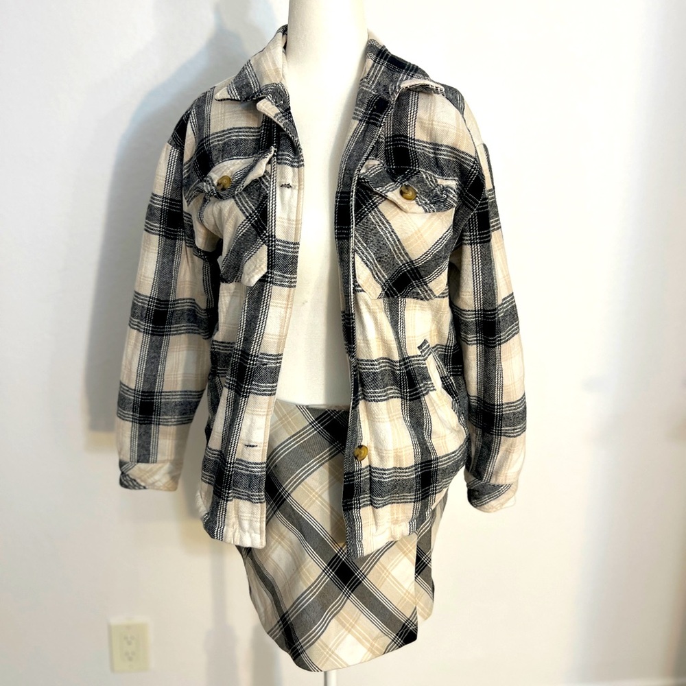 Aeropostale Flannel Mini Skirt and Matching Jacket